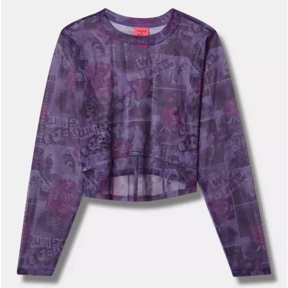 Betsey Johnson x Torrid Purple Mesh Top Size 4X - Picture 4 of 14